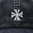 將圖片載入圖庫檢視器 DEVA STATES Cross Distressed Strapback Cap Washed Black
