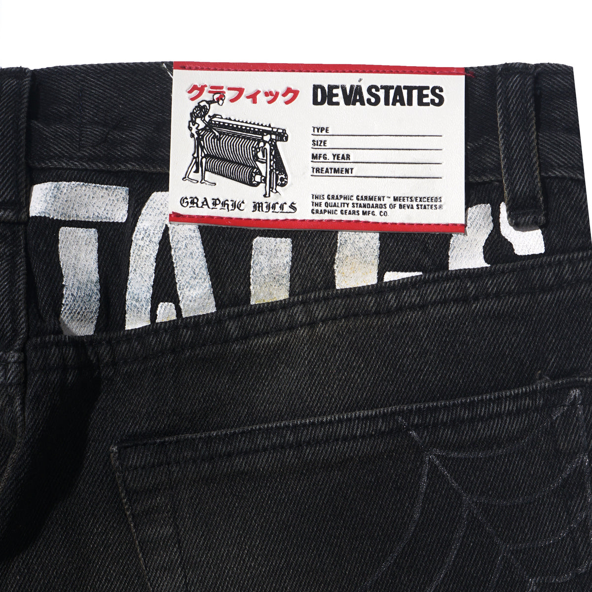 DEVA STATES Grit Dirty Wash Denim Pants Washed Black