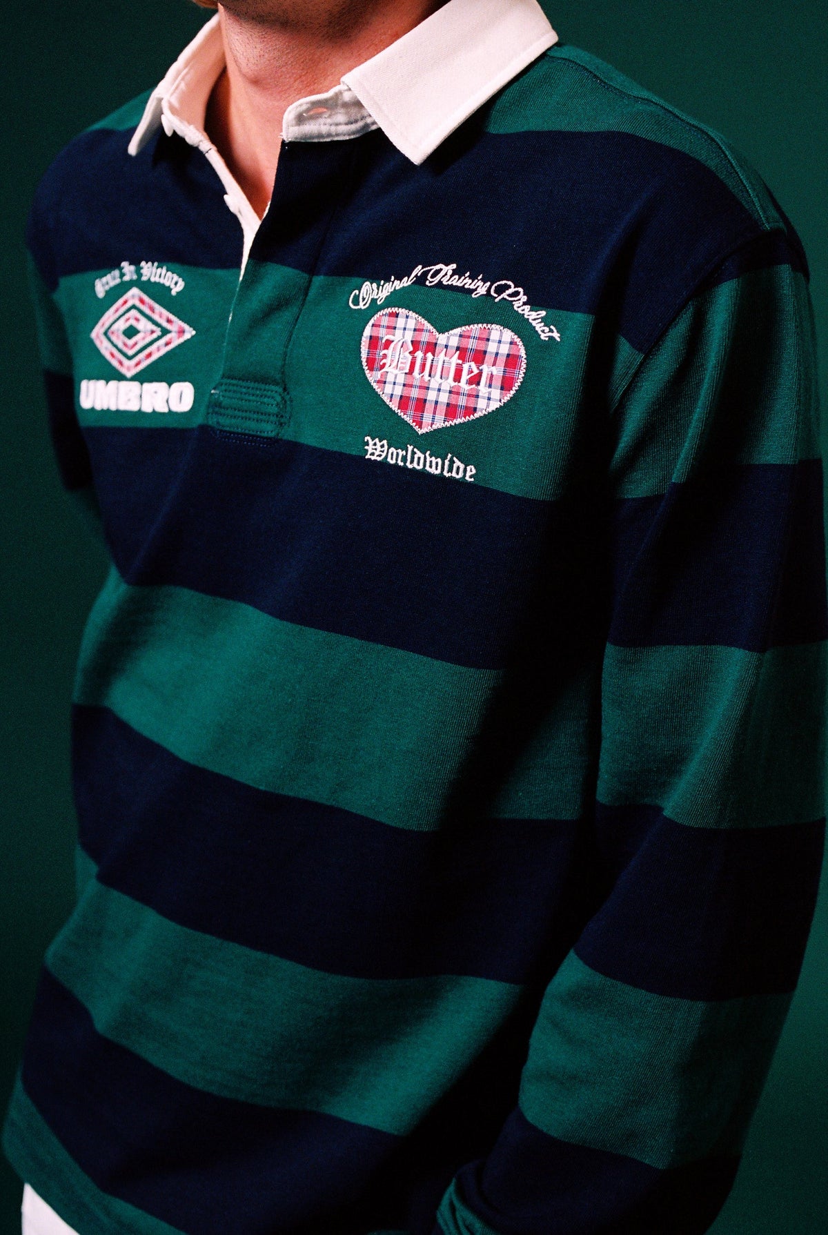 BUTTER GOODS x UMBRO Victory Rugby Polo Navy/Forest