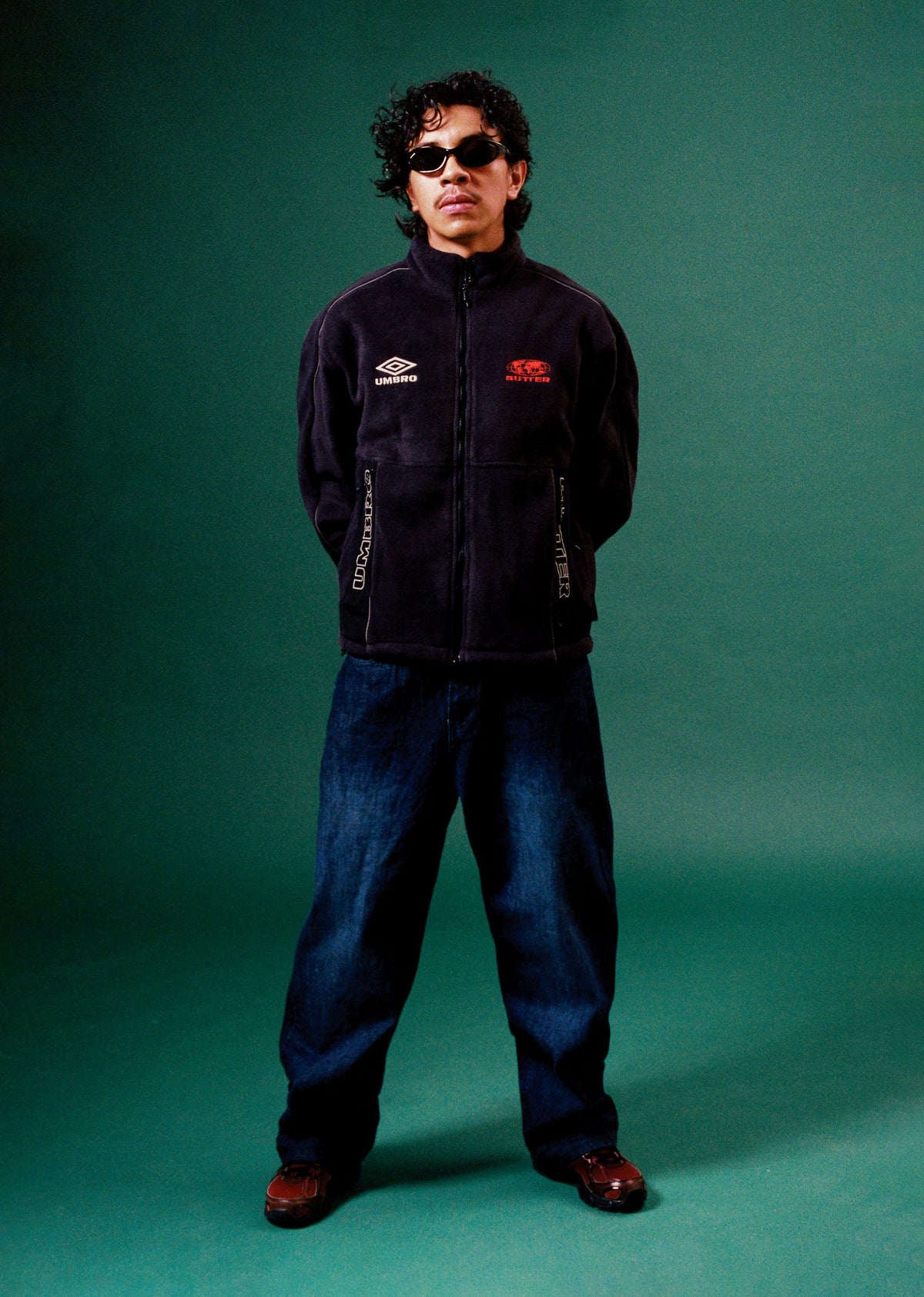 BUTTER GOODS x UMBRO Polartec Zip-Thru Jacket Black