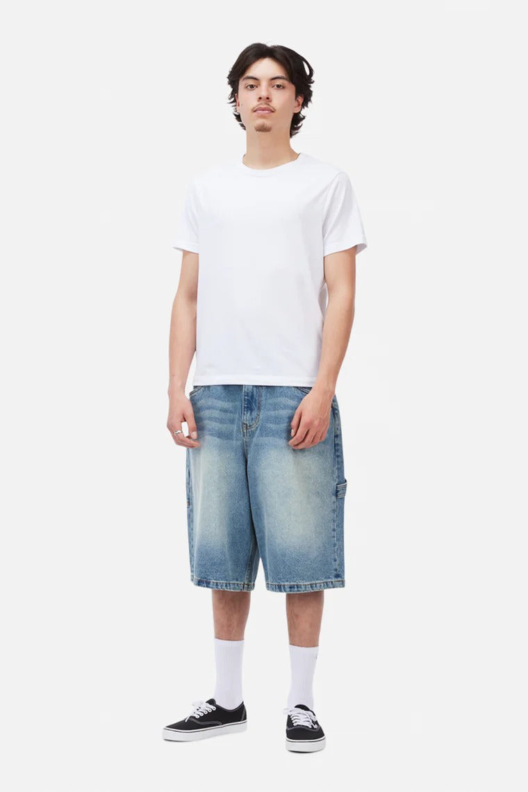 DIME Classic Denim Shorts Sandblasted Indigo