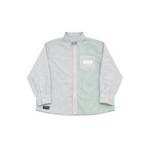 Load image into Gallery viewer, NOWADAYS MAGAZINE Nowamag Oxford Shirt Blue / Green Striped
