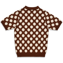 Load image into Gallery viewer, THE LOOSE COMPANY Polka Dot Zip-Up Polo Brown
