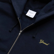 將圖片載入圖庫檢視器 GRAND COLLECTION Zip Up Script Sweatshirt Midnight Navy

