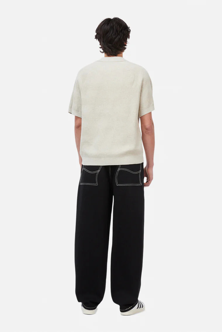 DIME Cable Knit Polo Oatmeal