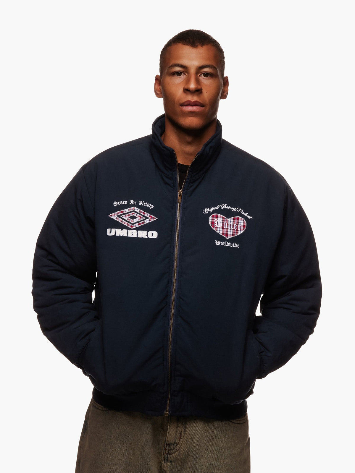 BUTTER GOODS x UMBRO Victory Jacket Navy