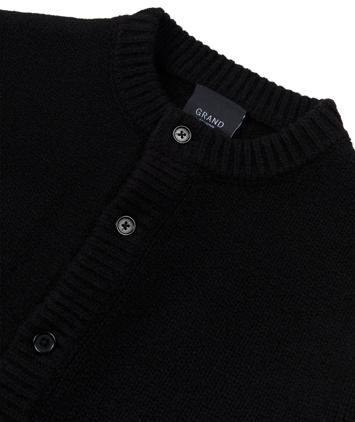 GRAND COLLECTION Wool Cardigan Black