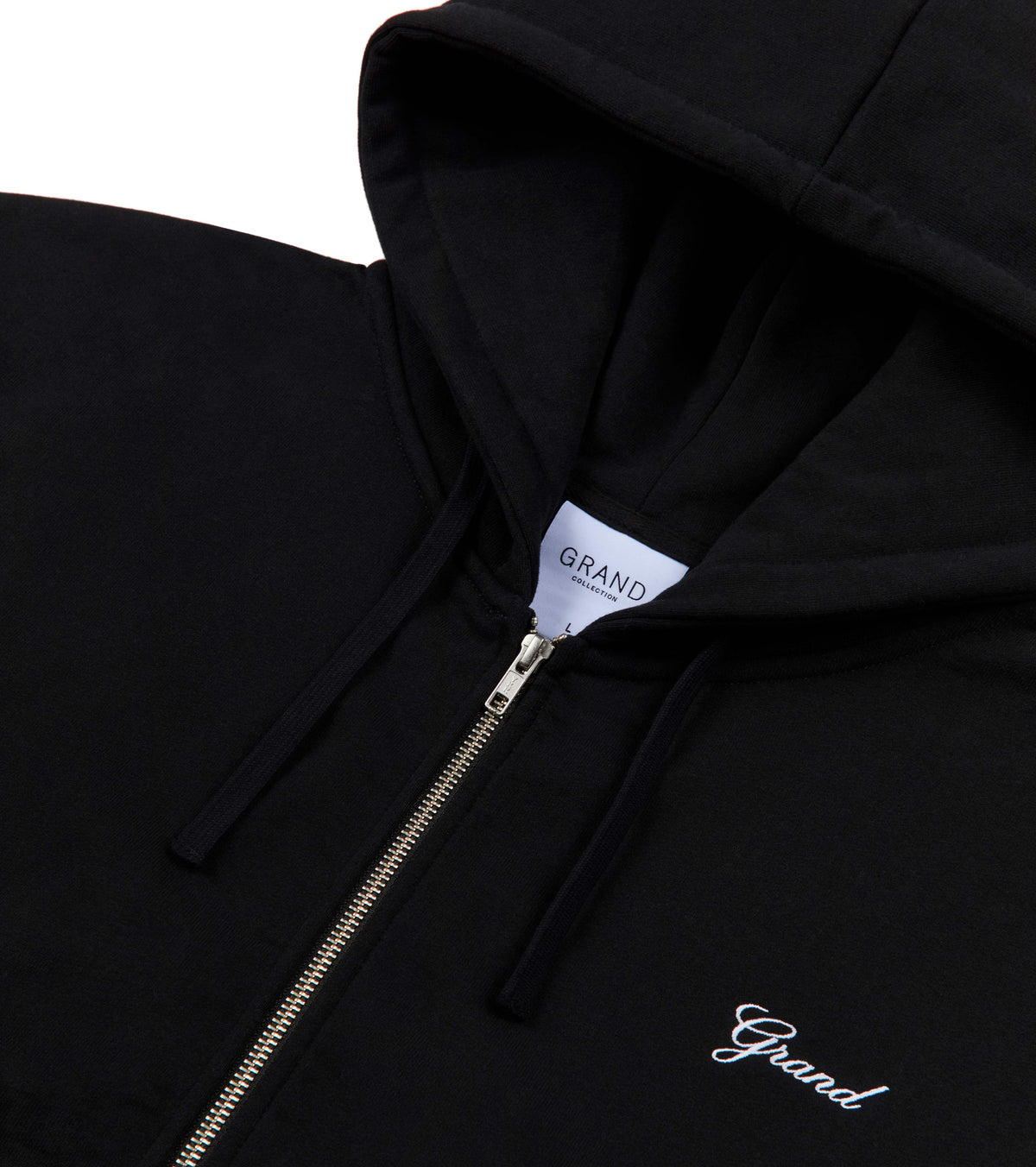 GRAND COLLECTION Zip Up Script Sweatshirt Black