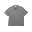 將圖片載入圖庫檢視器 GRAND COLLECTION Seersucker Short Sleeve Zip Up Shirt Grey
