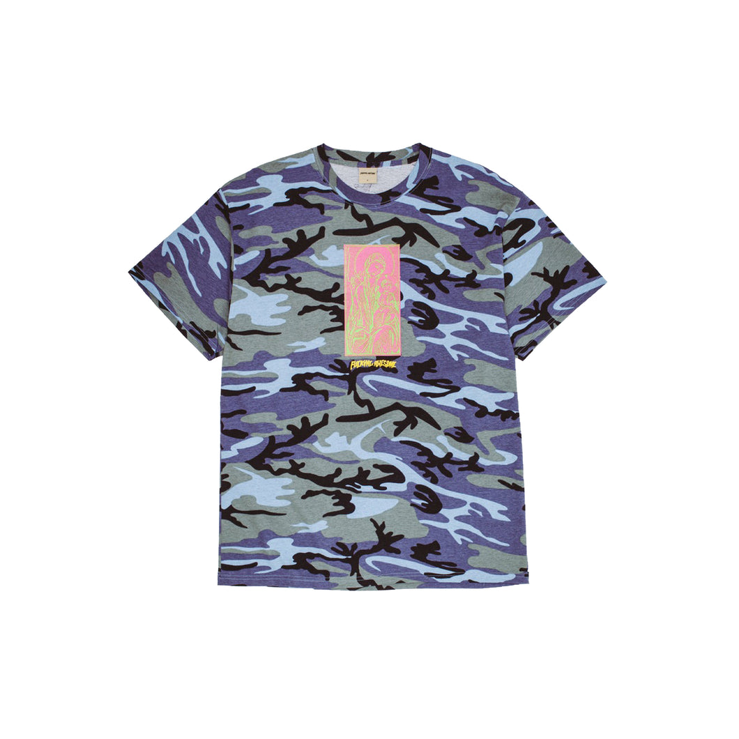 FUCKING AWESOME Hate The Pain Away Short Sleeve Tee Blue Camo