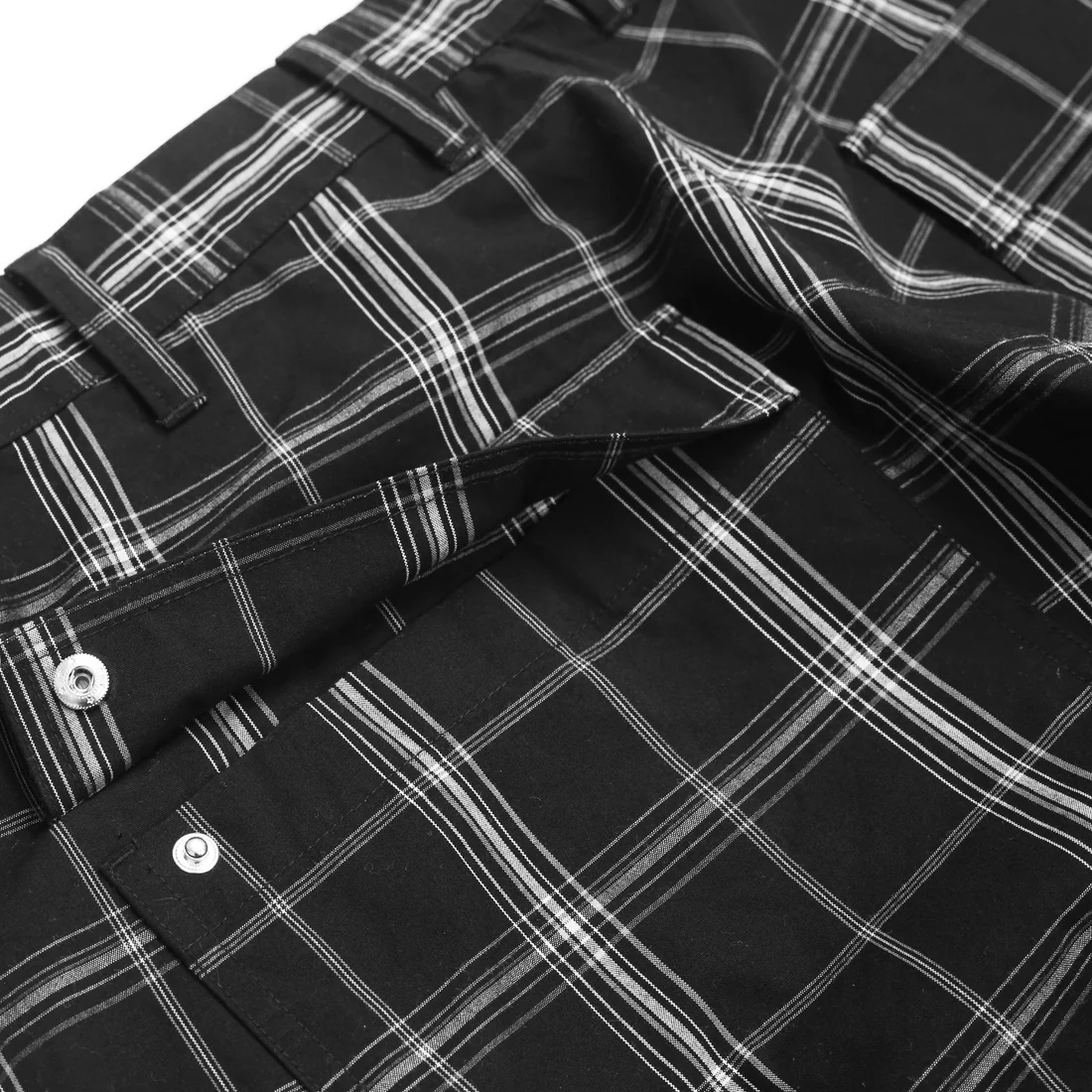 YARDSALE YS Plaid Cargos Black