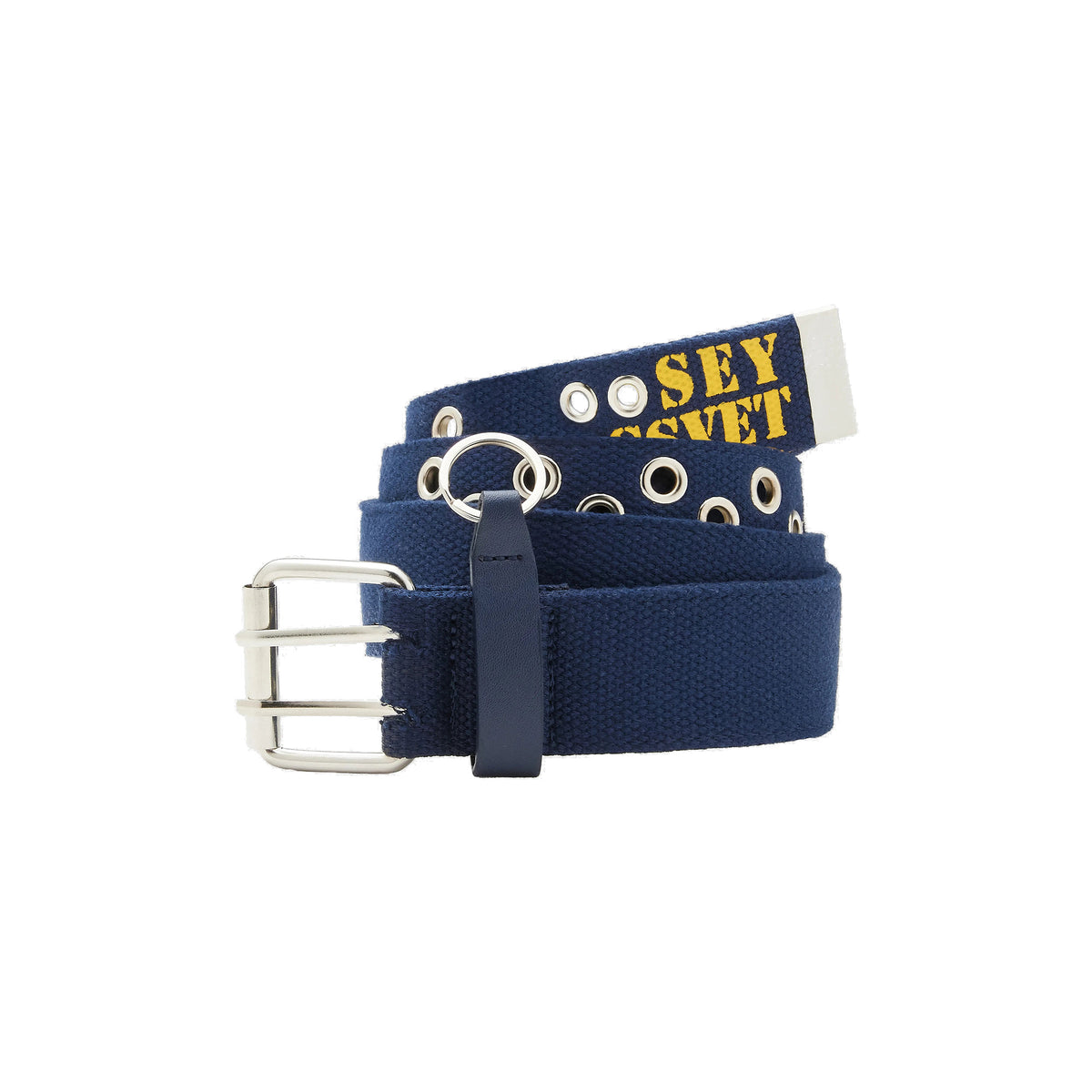 RASSVET Woven Grommet Keychain Belt Navy
