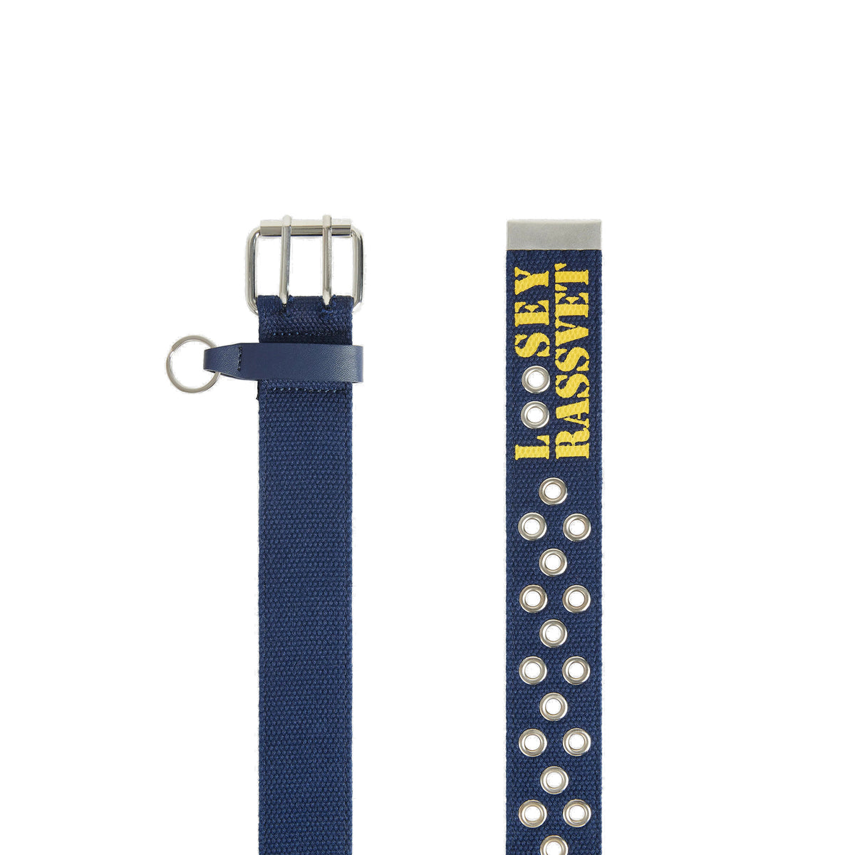 RASSVET Woven Grommet Keychain Belt Navy