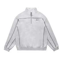 Cargar imagen en el visor de la galería, GRAND COLLECTION Quarter Zip Sweatshirt Ash Grey
