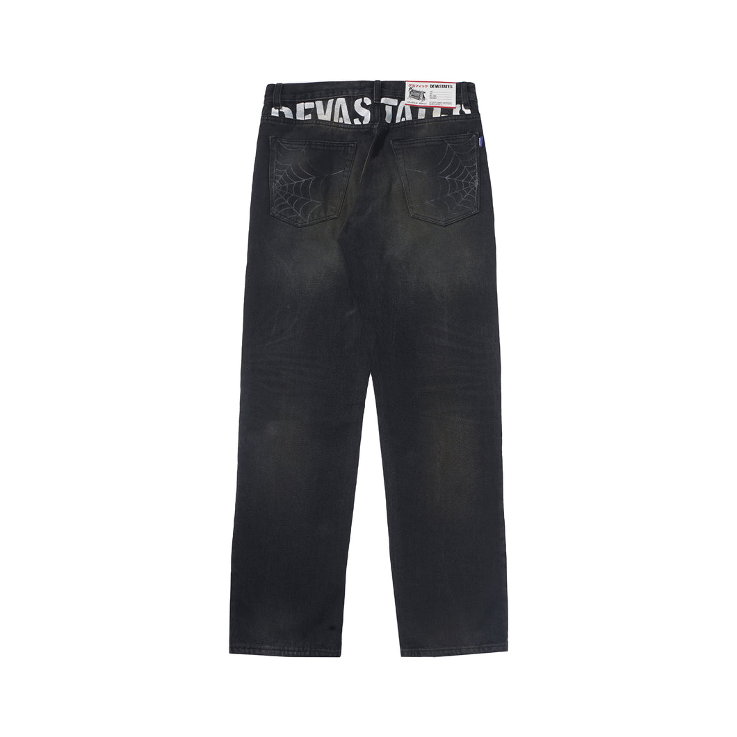 DEVA STATES Grit Dirty Wash Denim Pants Washed Black