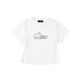 DIME Cursive Denim Tee White