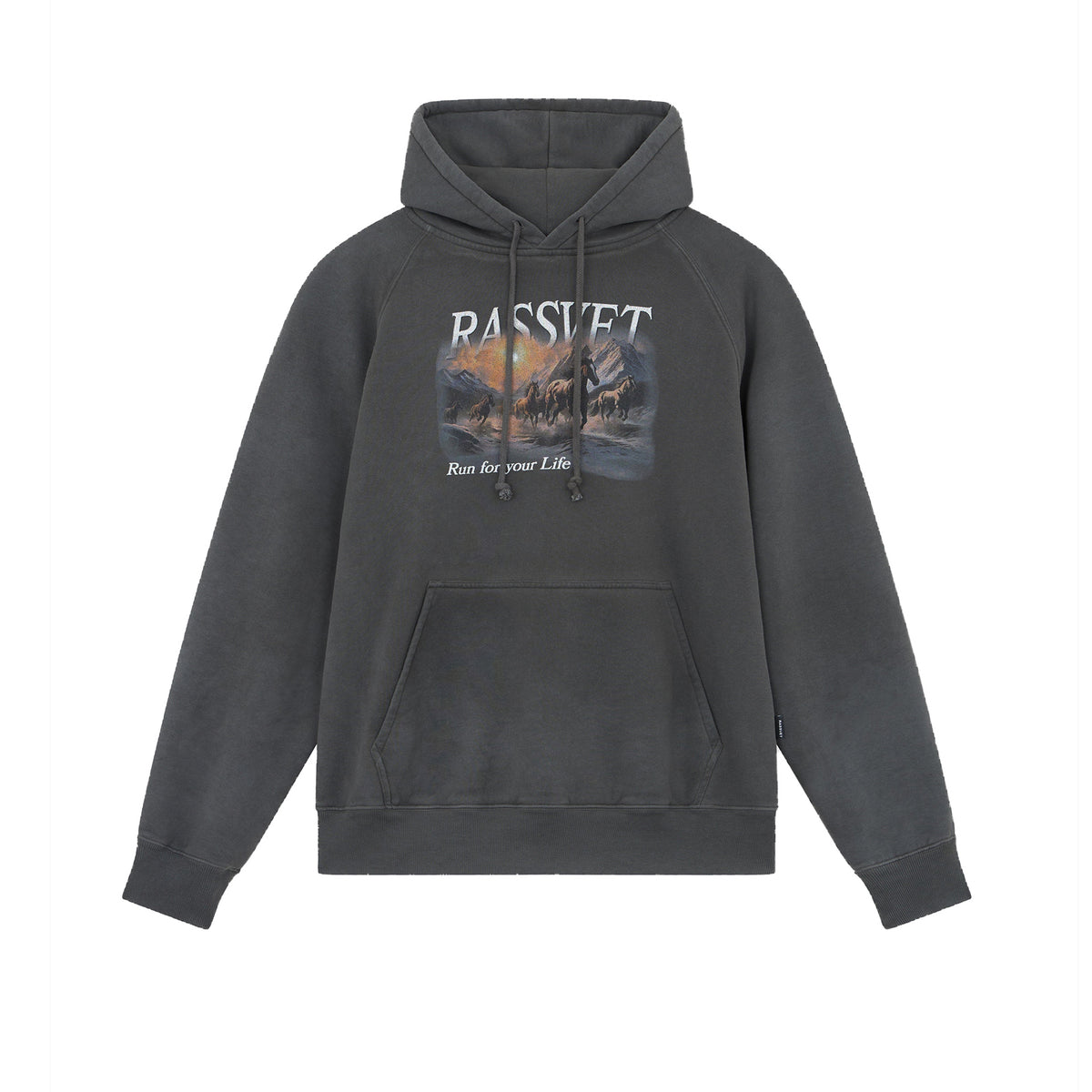 RASSVET Horses Raglan Hoodie Black