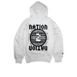 將圖片載入圖庫檢視器 NOWADAYS MAGAZINE Nation II Nation Hoodie Grey Melange

