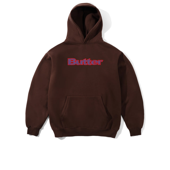 BUTTER GOODS Ripstop Logo Applique Pullover Hood Dark Brown
