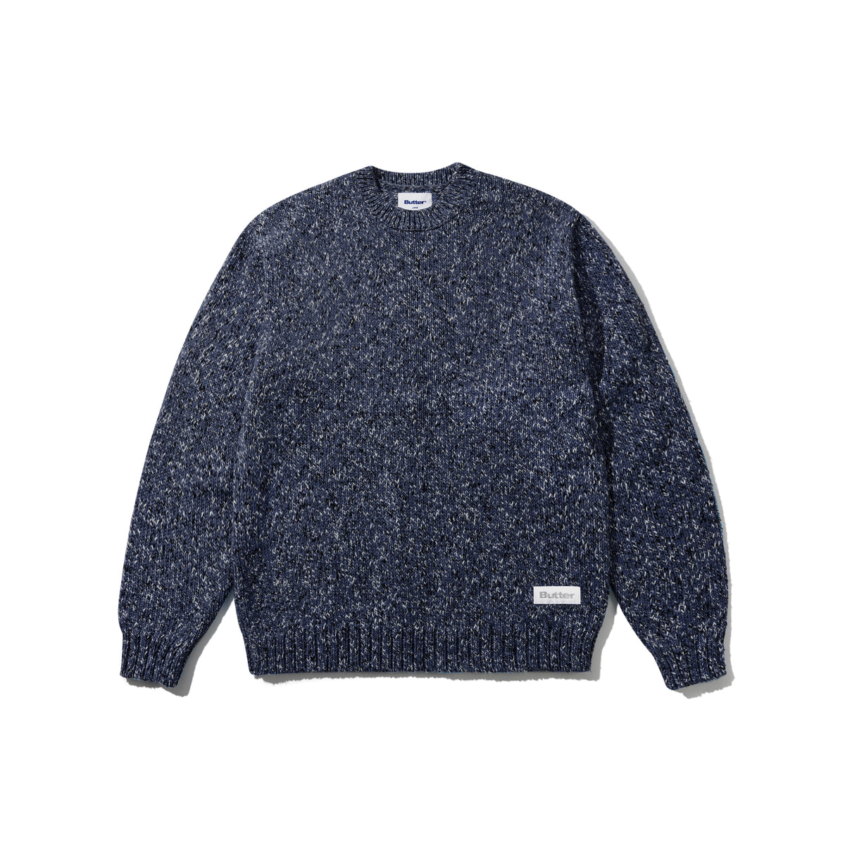 BUTTER GOODS Speckle Knit Sweater Navy