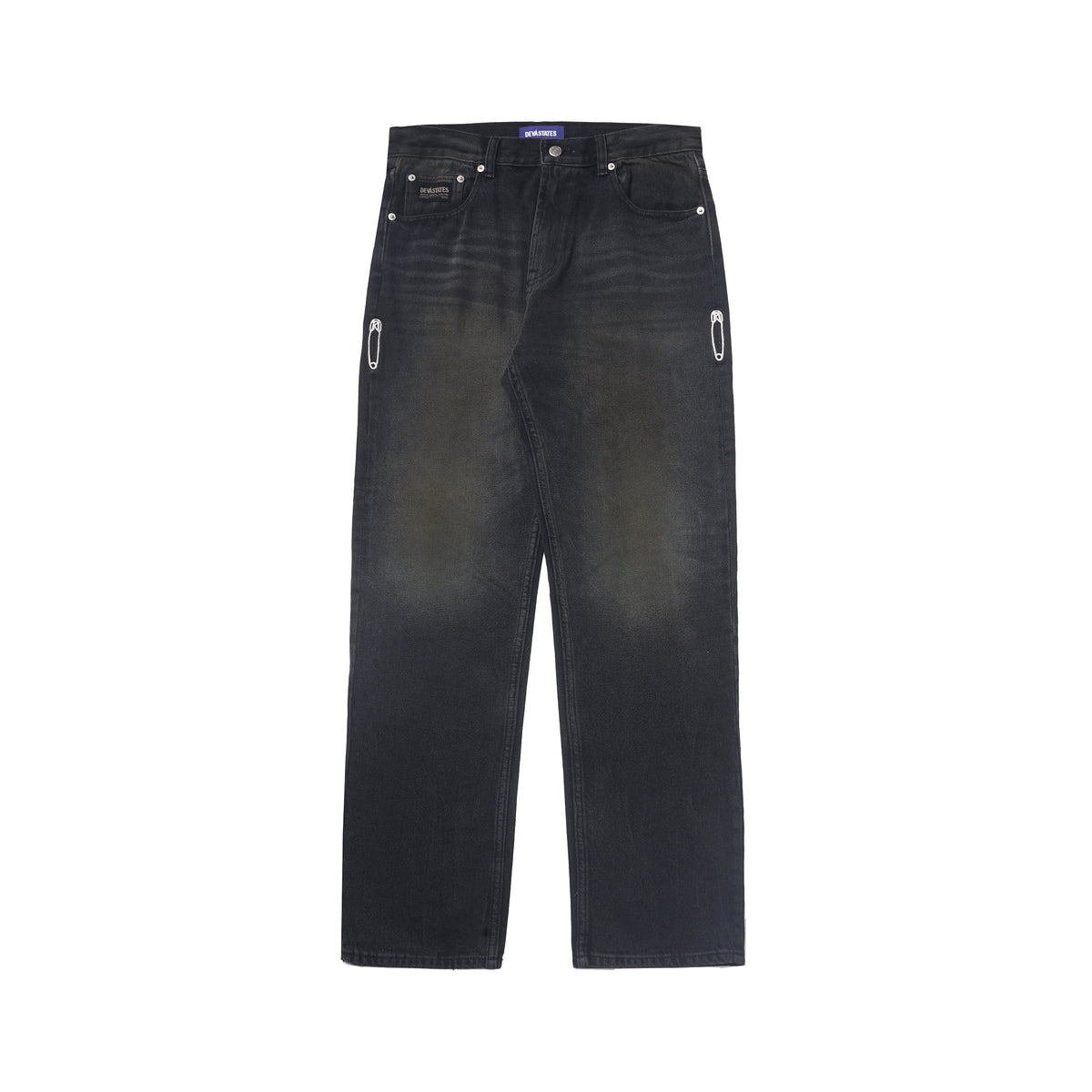 DEVA STATES Grit Dirty Wash Denim Pants Washed Black
