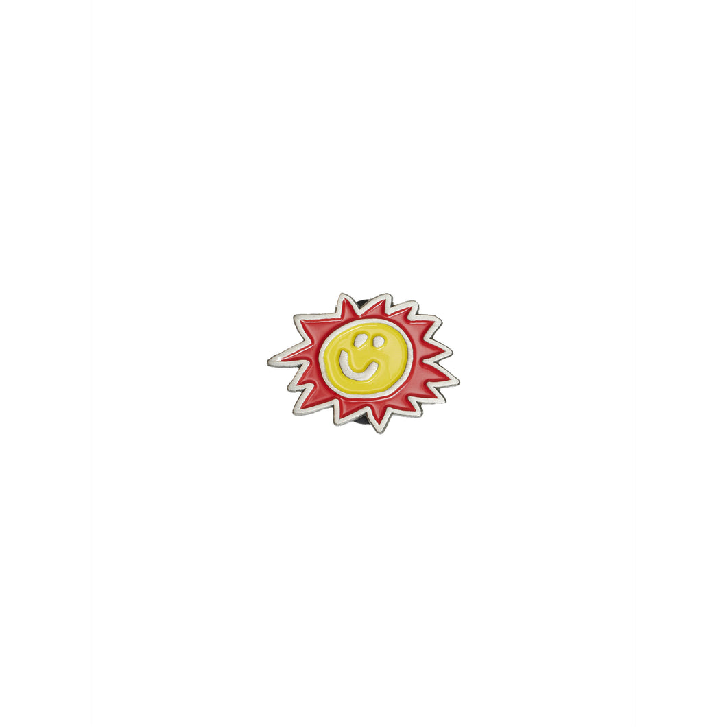 RASSVET Sun Smiley Pin Red