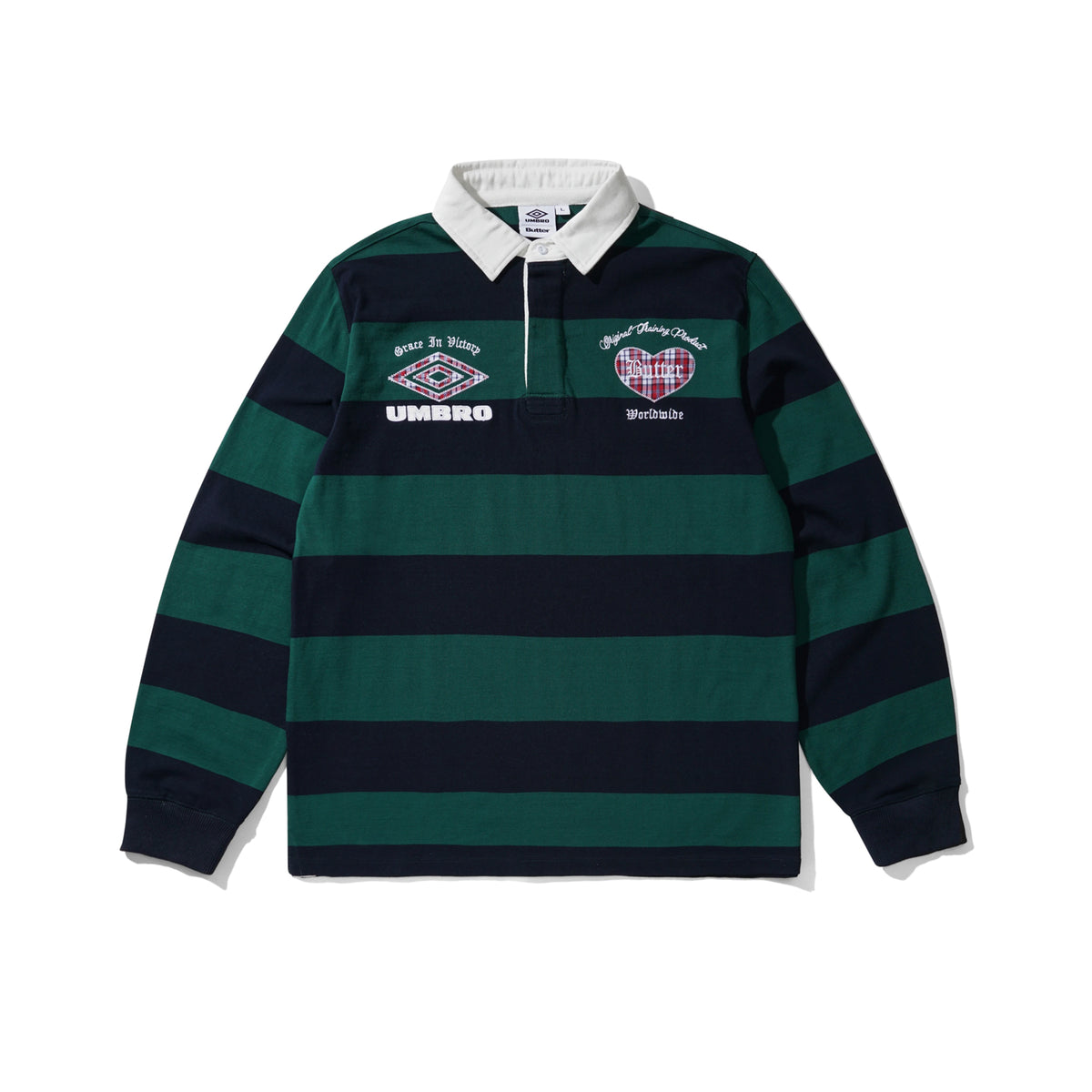 BUTTER GOODS x UMBRO Victory Rugby Polo Navy/Forest