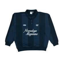 Load image into Gallery viewer, NOWADAYS MAGAZINE Nowadays Mag Sweater Polo Black/Grey Striped
