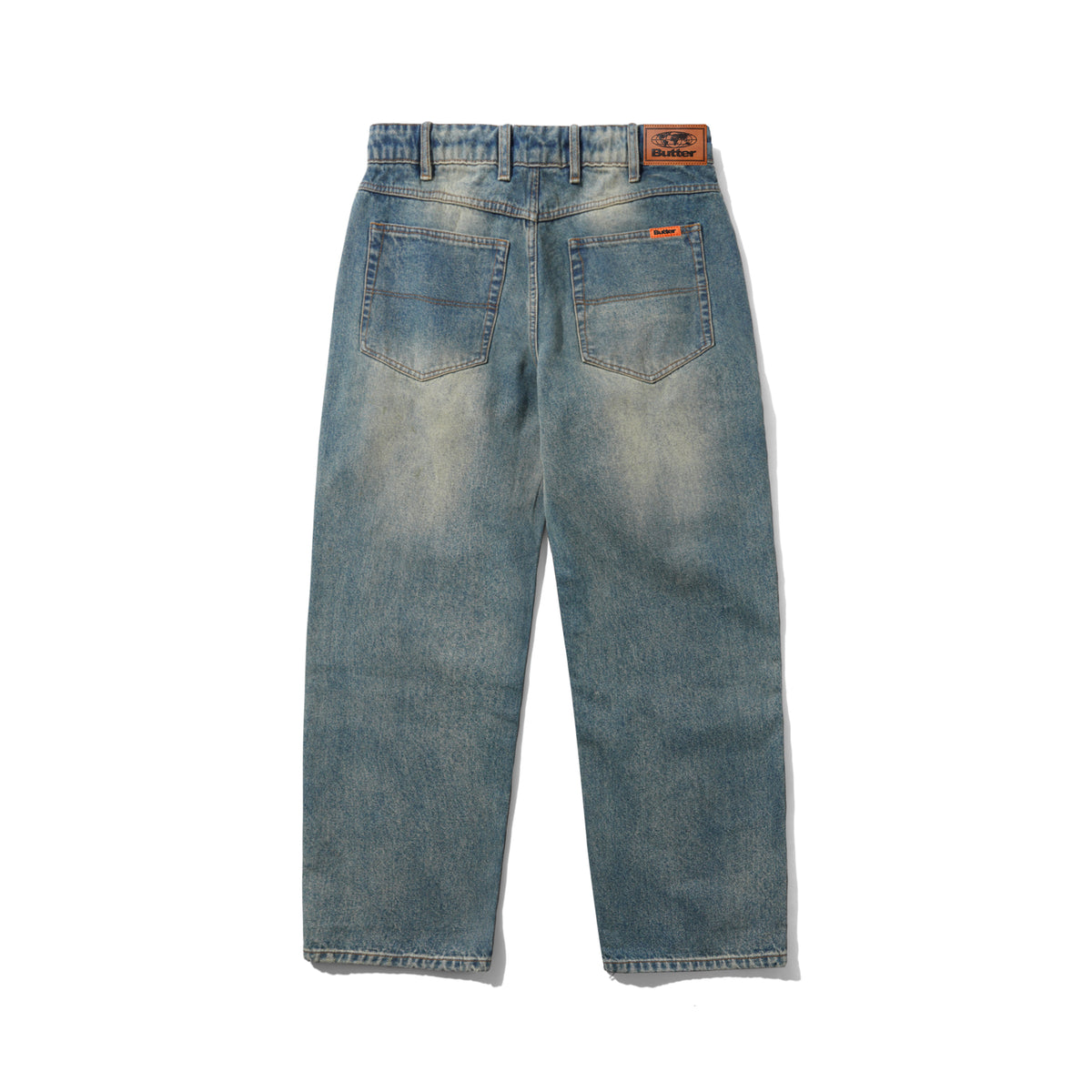 BUTTER GOODS Relaxed Denim Jeans Distressed Mid Blue