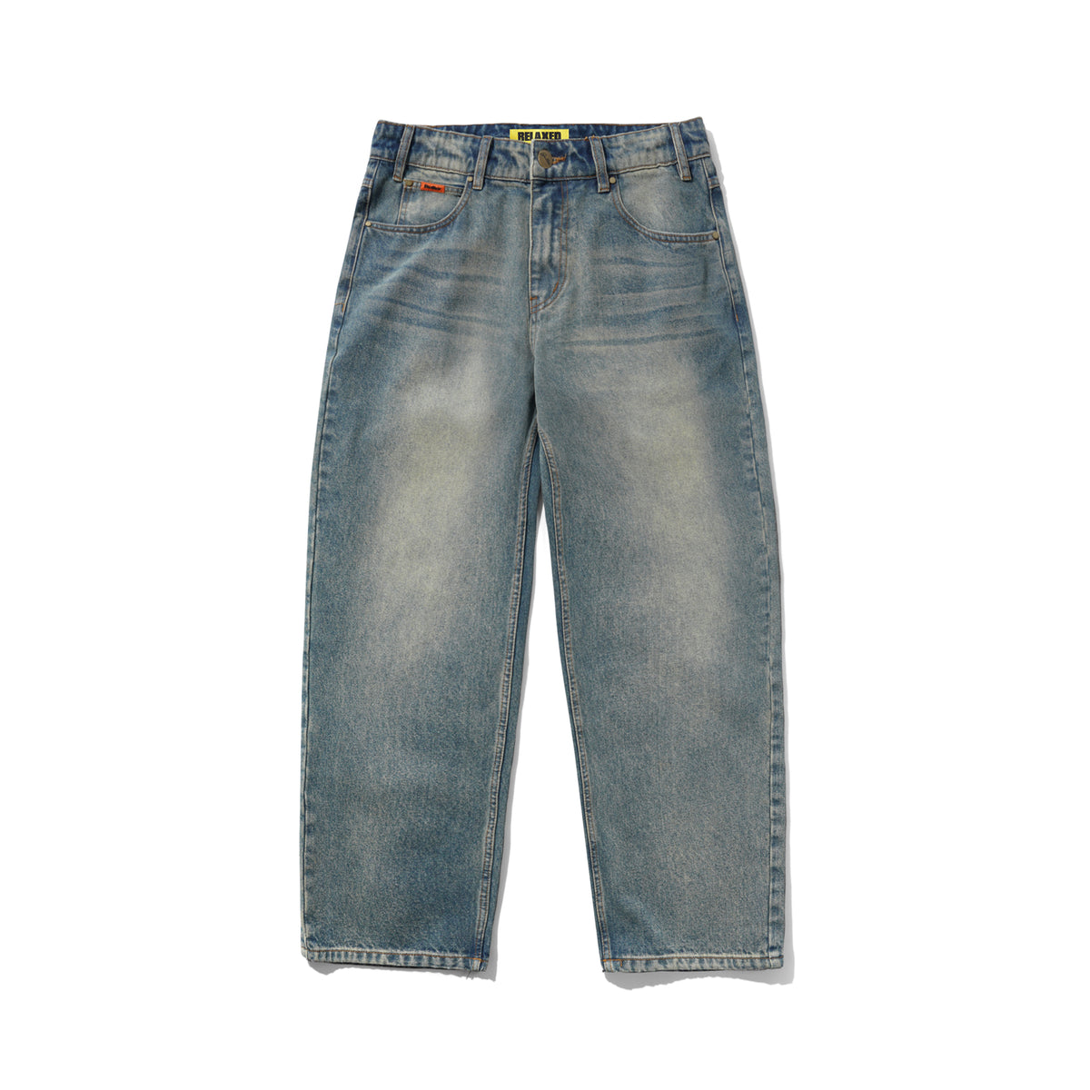 BUTTER GOODS Relaxed Denim Jeans Distressed Mid Blue