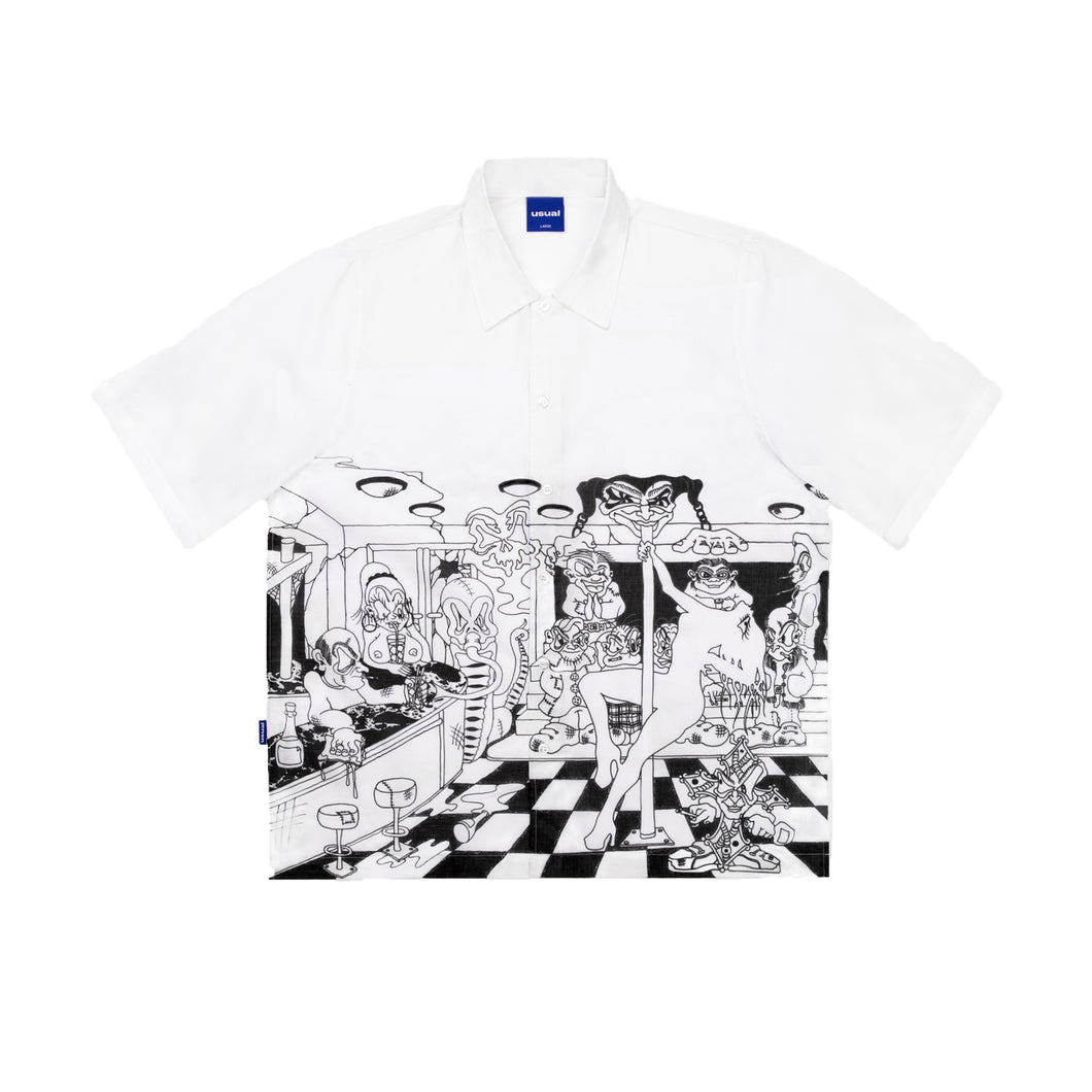 USUAL Str*p Club Shirt White