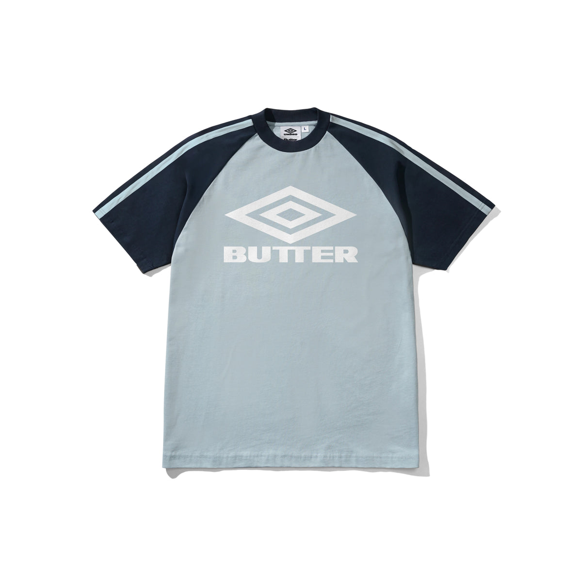 BUTTER GOODS x UMBRO Diamond Logo Raglan Tee Slate/Navy